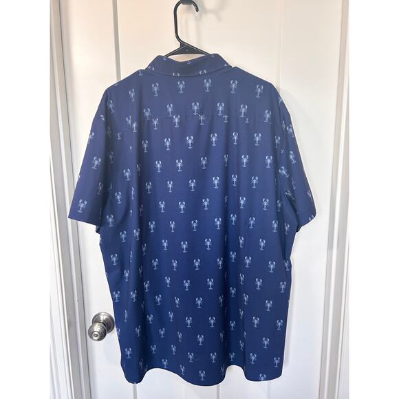 Mizzen + Main Men Classic Leeward Trim Fit Lobster Print Performance Shirt XXL - Picture 8 of 12